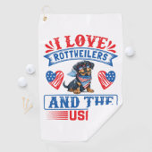 I Liebe Rottweilers und USA Golfhandtuch (Insitu)