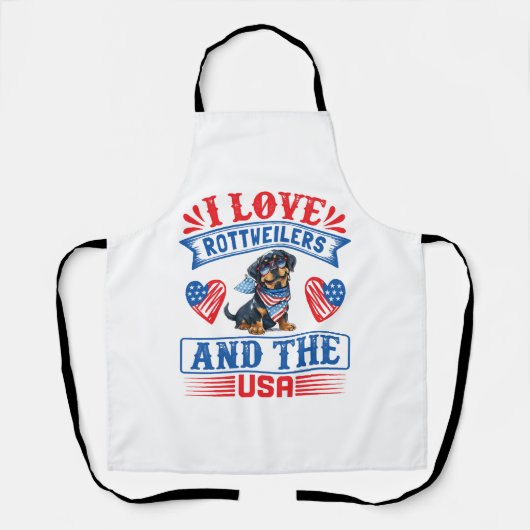 I Liebe Rottweilers und USA Schürze (Vorderseite)