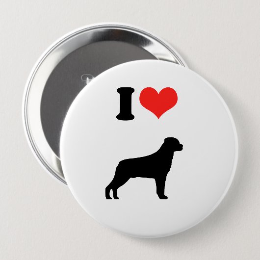 I Liebe Rotweiler Button (Vorne & Hinten)
