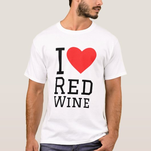 I Liebe Rotwein T-Shirt (Vorderseite)