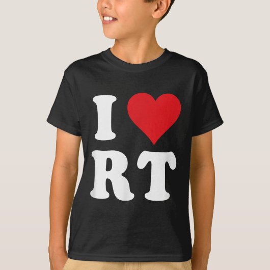 I Liebe RT Initials I Heart R.t. Vorname R T-Shirt (Vorderseite)