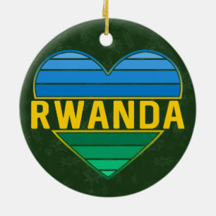 I Liebe Ruanda, ruandisches ruandisches Herz Keramik Ornament