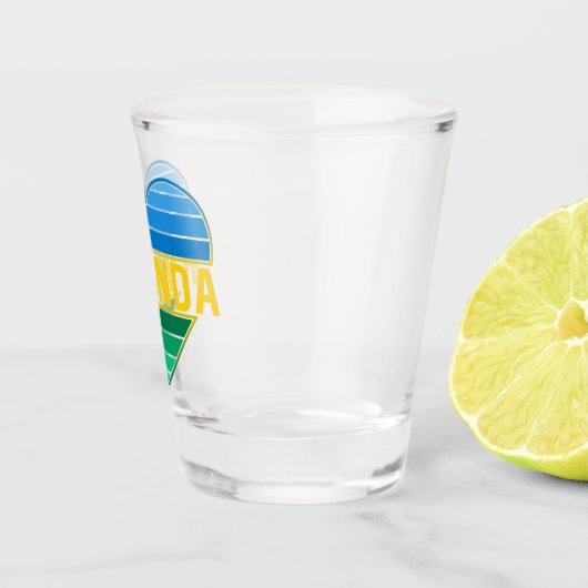 I Liebe Ruanda, ruandisches ruandisches Herz Schnapsglas (Rechts)