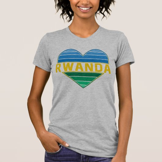 I Liebe Ruanda, ruandisches ruandisches Herz T-Shirt (Vorderseite)