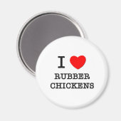 I Liebe Rubber Hühner Magnet (Vorderseite/Rückseite)
