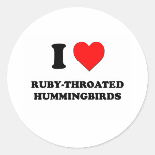 I Liebe-Rubin-Throated Kolibris Runder Aufkleber
