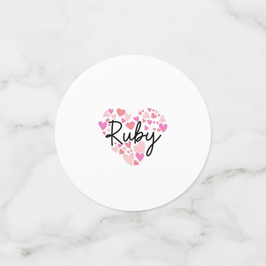 I Liebe Ruby Konfetti (Klein Vorderseite)