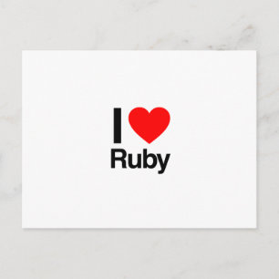 i Liebe ruby Postkarte