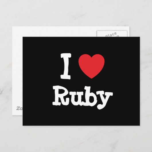I Liebe Ruby T - Shirt Postkarte (Vorne/Hinten)