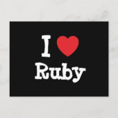 I Liebe Ruby T - Shirt Postkarte (Vorderseite)