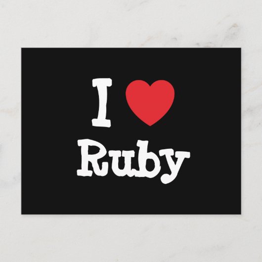 I Liebe Ruby T - Shirt Postkarte (Vorderseite)