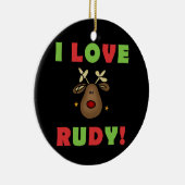 I Liebe-Rudy-Weihnachtsandenken-Verzierung Keramikornament (Rechts)