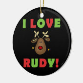 I Liebe-Rudy-Weihnachtsandenken-Verzierung Keramikornament (Links)