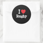 I Liebe Rugby-Brust personalisiert Runder Aufkleber (Tasche)