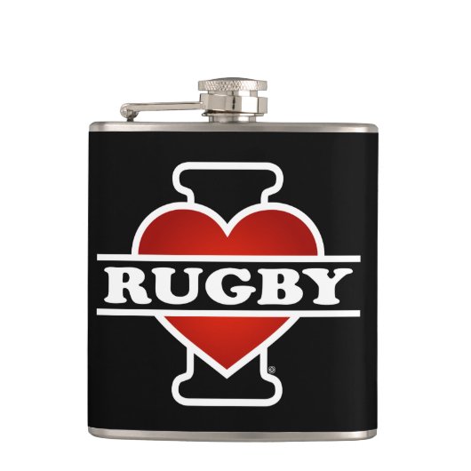 I Liebe-Rugby Flachmann (Vorderseite)