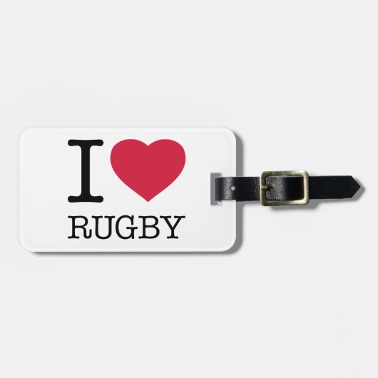 I LIEBE RUGBY GEPÄCKANHÄNGER (Vorderseite horizontal)