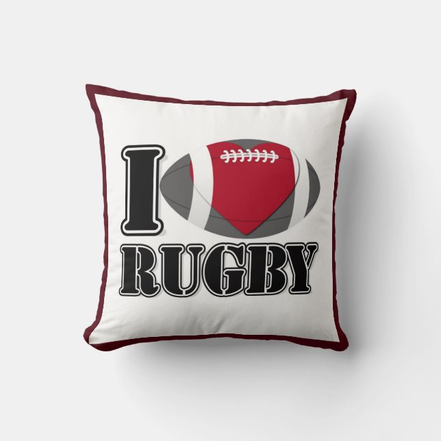 I Liebe-Rugby-Kissen Kissen (Vorderseite)