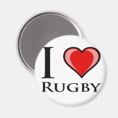 I Liebe Rugby Magnet (Vorderseite/Rückseite)