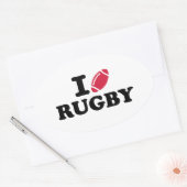 I Liebe Rugby Ovaler Aufkleber (Umschlag)