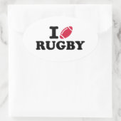 I Liebe Rugby Ovaler Aufkleber (Tasche)