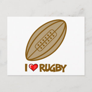 I Liebe Rugby Postkarte