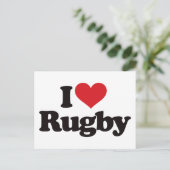 I Liebe Rugby Postkarte (Stehend Vorderseite)