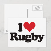 I Liebe Rugby Postkarte (Vorne/Hinten)