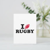 I Liebe Rugby Postkarte (Stehend Vorderseite)