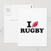 I Liebe Rugby Postkarte (Vorne/Hinten)