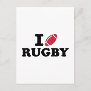 I Liebe Rugby Postkarte