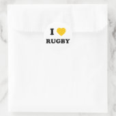 I Liebe Rugby Runder Aufkleber (Tasche)
