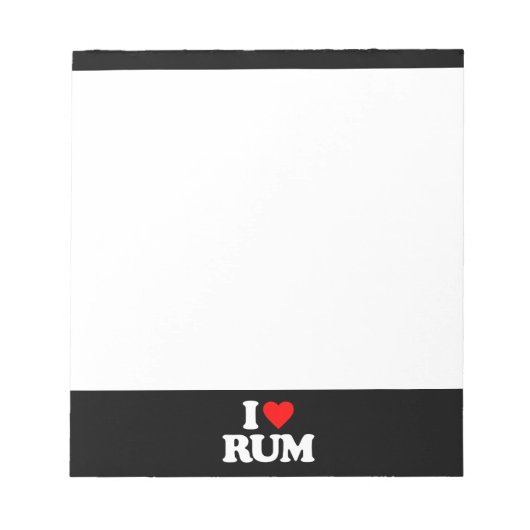 I LIEBE RUM NOTIZBLOCK (Vorderseite)