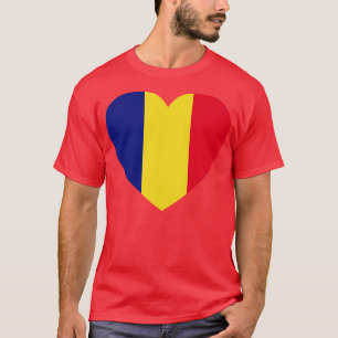 I Liebe Rumänien HerzShaped Rumänische Flagge T-Shirt