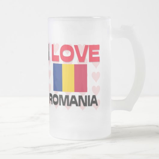 I Liebe Rumänien Mattglas Bierglas (Rechts)