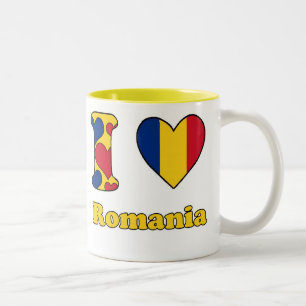 I Liebe Rumänien Zweifarbige Tasse