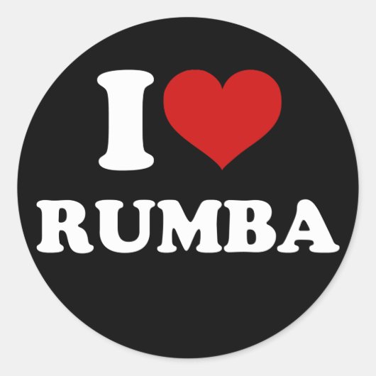 I Liebe Rumba Runder Aufkleber (Vorderseite)