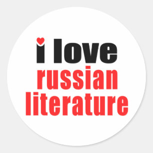I Liebe Russische Literatur Runder Aufkleber