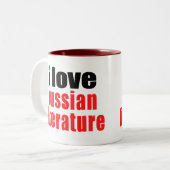 I Liebe-russische Literatur Zweifarbige Tasse (Vorderseite Links)