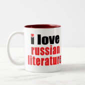 I Liebe-russische Literatur Zweifarbige Tasse (Links)