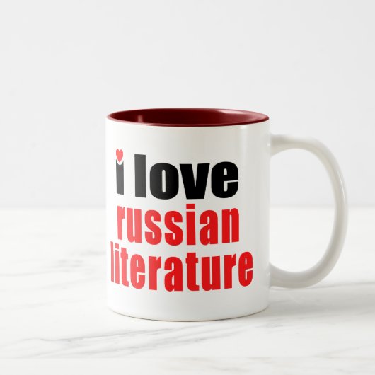 I Liebe-russische Literatur Zweifarbige Tasse (Rechts)