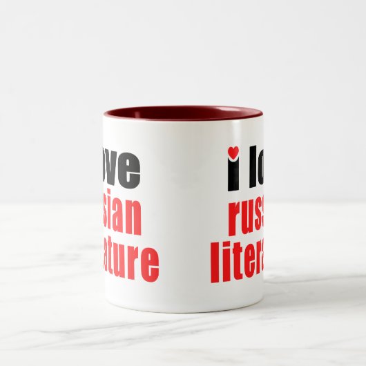 I Liebe-russische Literatur Zweifarbige Tasse (Mittel)