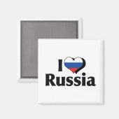 I Liebe Russland Flagge Magnet (Vorderseite/Rückseite)