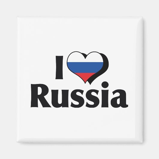 I Liebe Russland Flagge Magnet (Vorne)