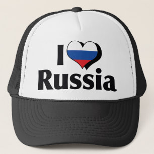 I Liebe Russland Flagge Truckerkappe