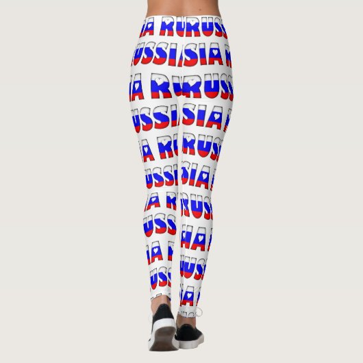 I Liebe Russland Flaggenfarben Typografie Muster N Leggings (Rückseite)