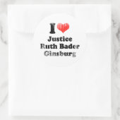 I LIEBE RUTH BADER GINSBURG.png Runder Aufkleber (Tasche)