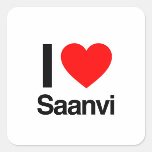 i Liebe saanvi Quadratischer Aufkleber