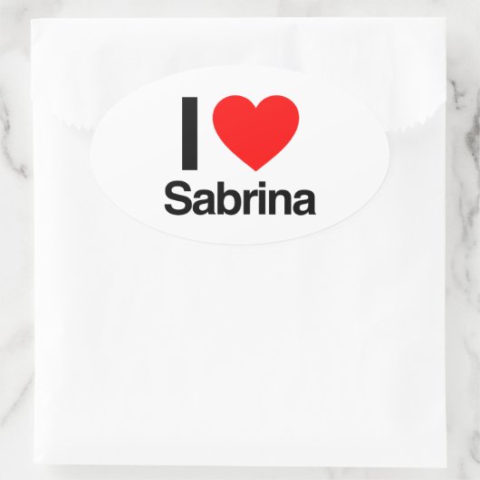 I Liebe sabrina Ovaler Aufkleber (Tasche)