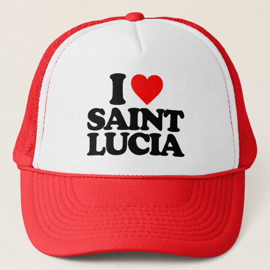 I LIEBE SAINT LUCIA TRUCKERKAPPE (Vorderseite)