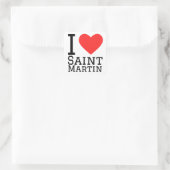 I Liebe Saint Martin Quadratischer Aufkleber (Tasche)